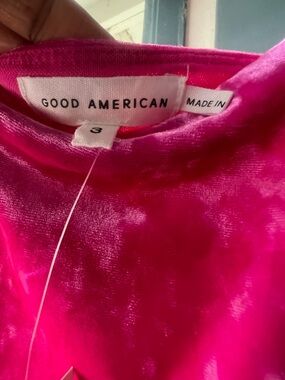 Good American Fuchsia Velvet bodysuit